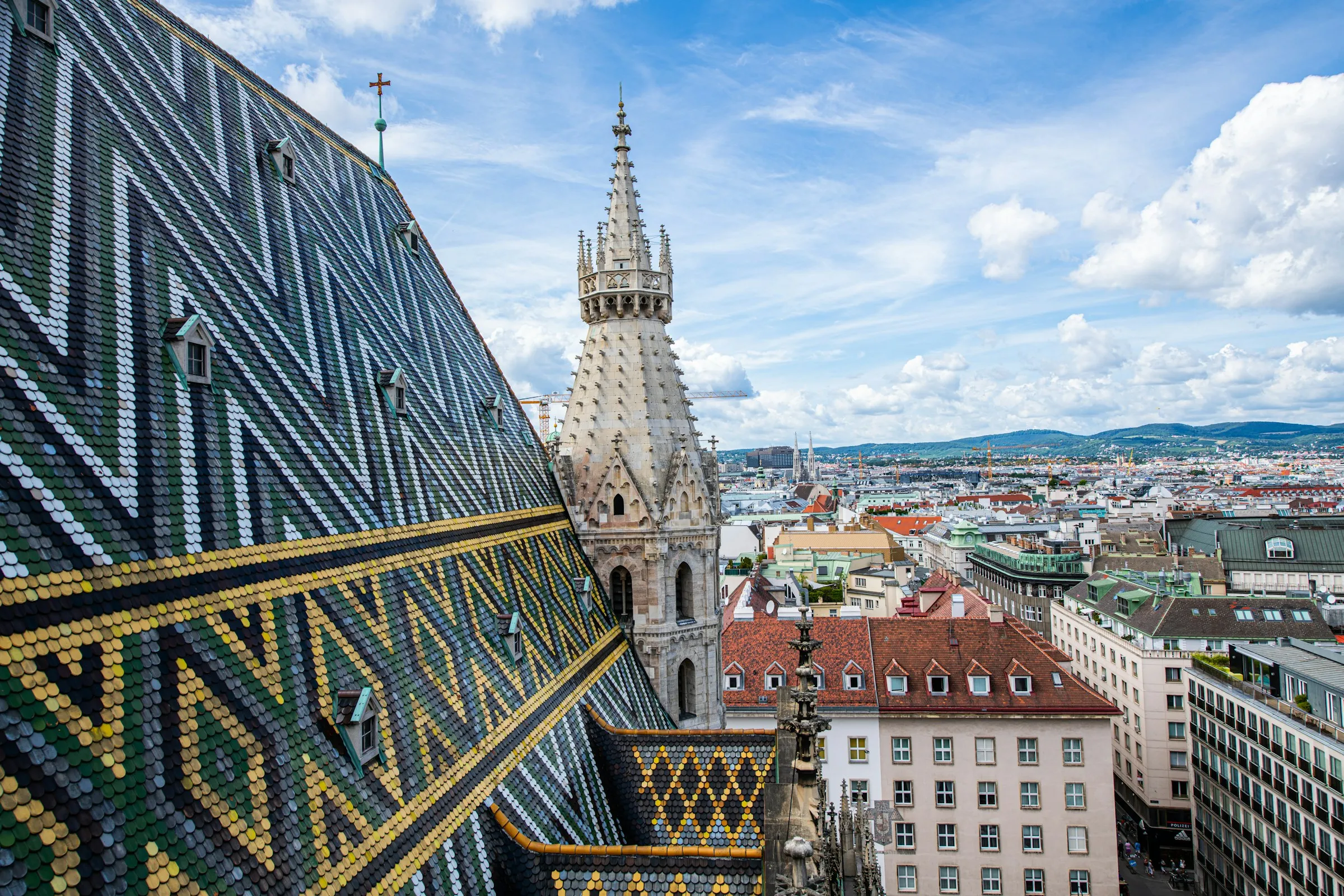 The roof of St. Stephen's Cathedral over Vienna